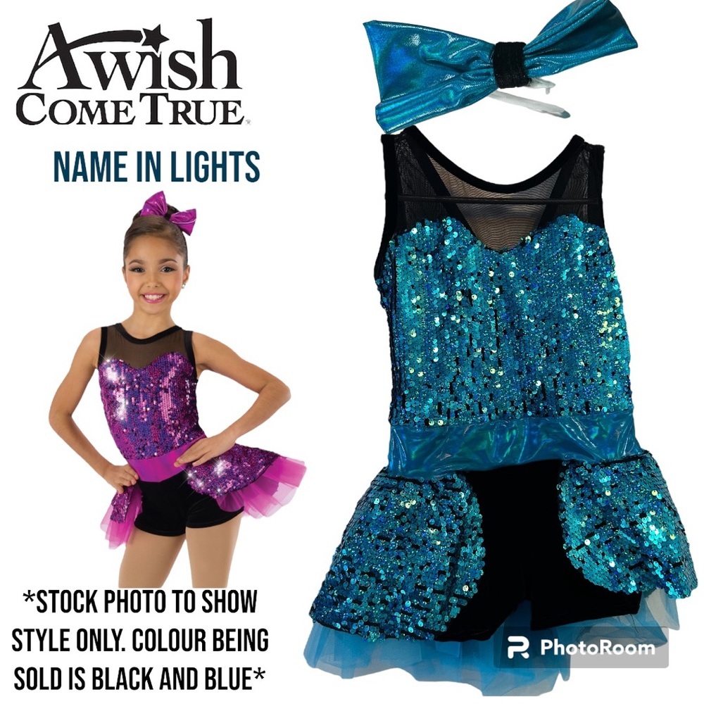 A wish come true Name in lights jazz costume T.S. Eras tour outfit sequins